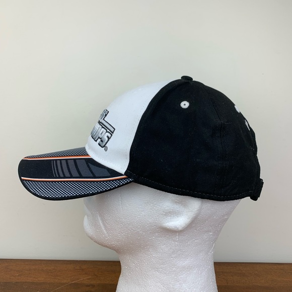 Bass Pro Shops White Black Gray Adjustable Hook & Loop Fishing Baseball Hat Used - Picture 3 of 7